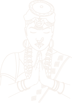 dessin d'une femme népalaise portant des bijoux