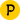 picto jaune avec un P pour parking